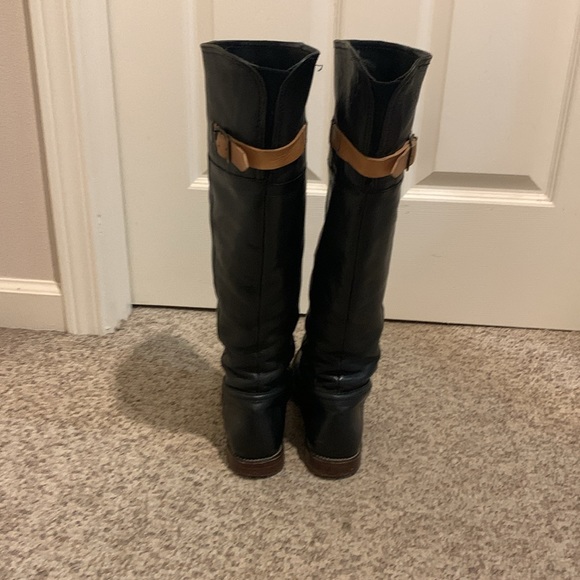 Frye black leather Paige knee high fall boho boots sz 7 - Picture 1 of 9